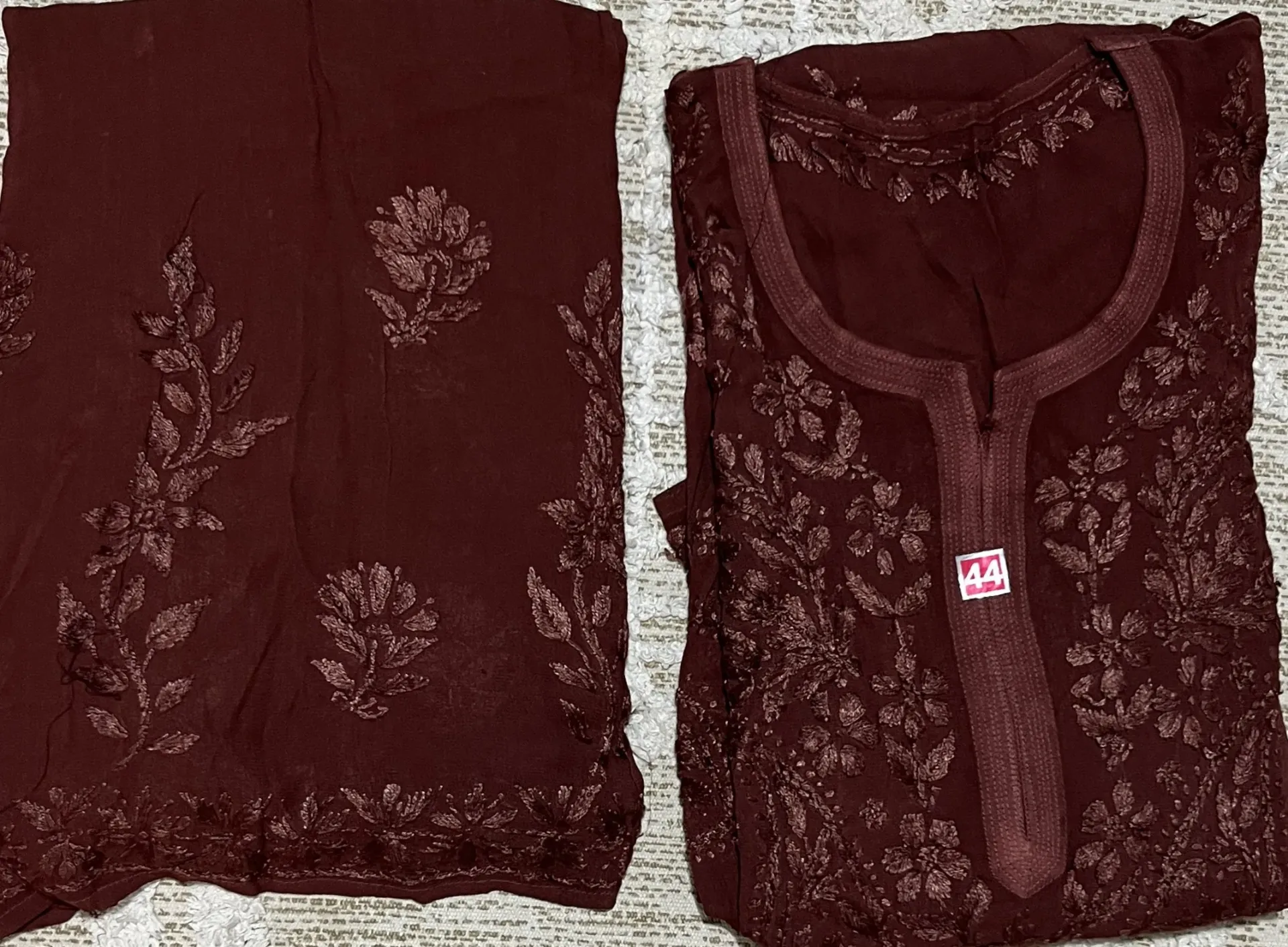 ST-002-Handcrafted Chikankari Viscos Palazzo Suite-Size 44