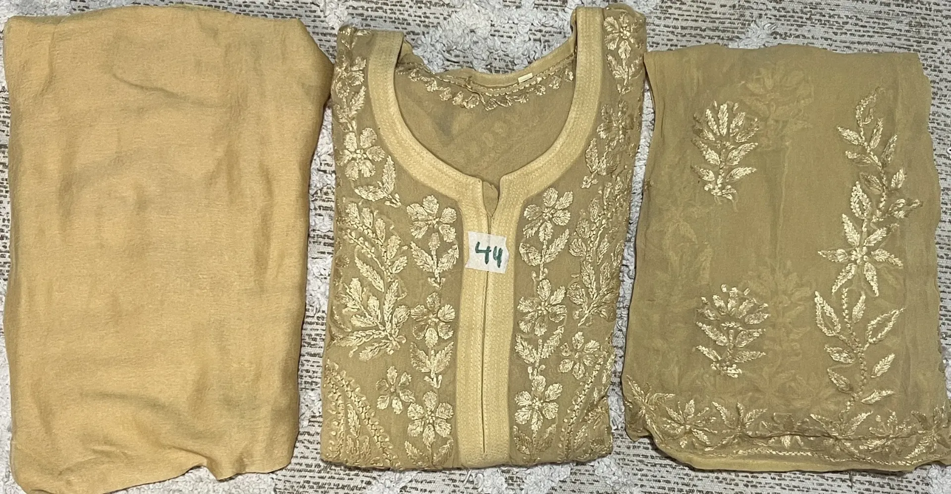 ST-009-Handcrafted Chikankari 3 Piece Viscos Palazzo Suite-Size 44