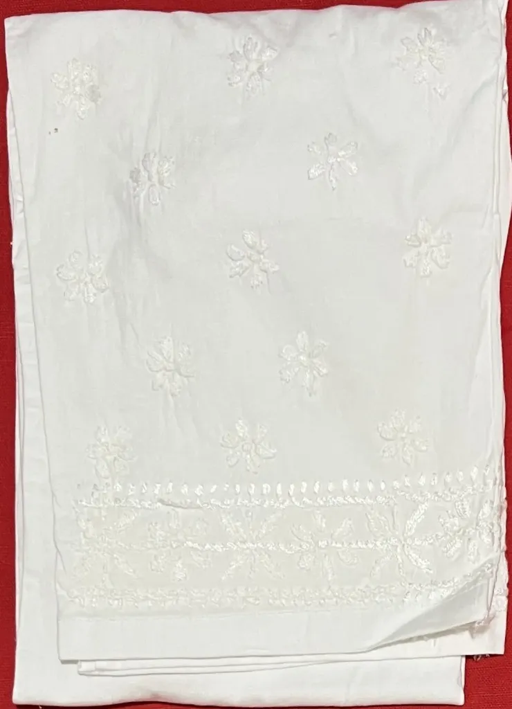 PT-002-Handcrafted Chikankari Stretchable Cotton Pant - Free Size