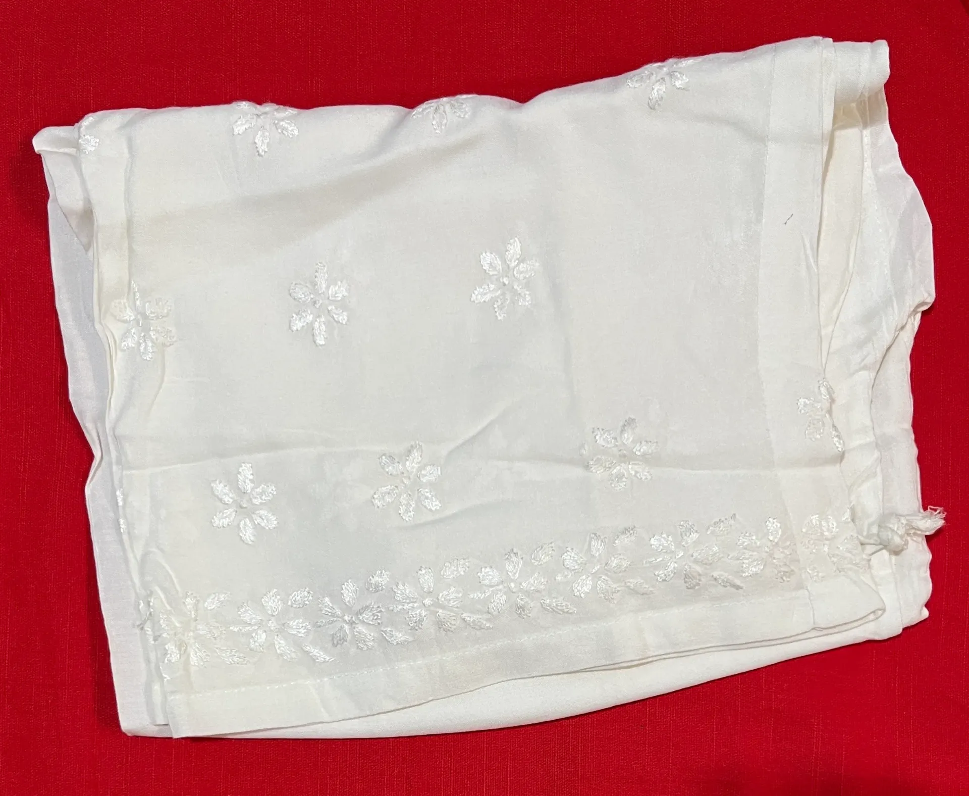 PZ-002-Handcrafted Chikankari Ryan Cotton Palazzo - M Size