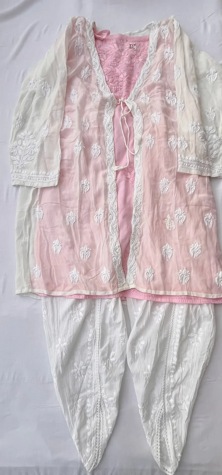 Kurta–Dhoti Set - Cotton Lucknawi Chikankari (38)