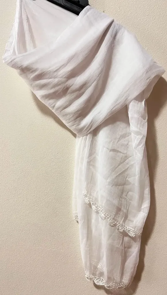Dupatta Collection - Chiffon white 